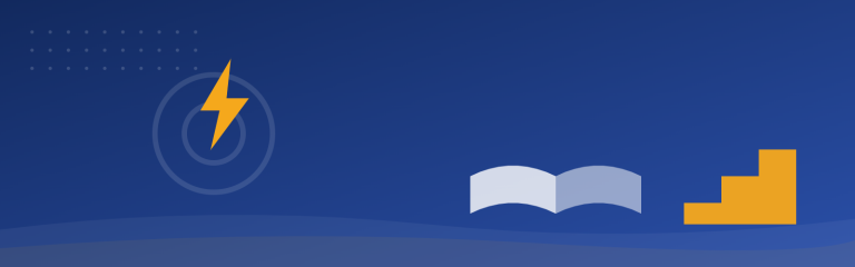 English reading roadmap banner - open book and rising steps